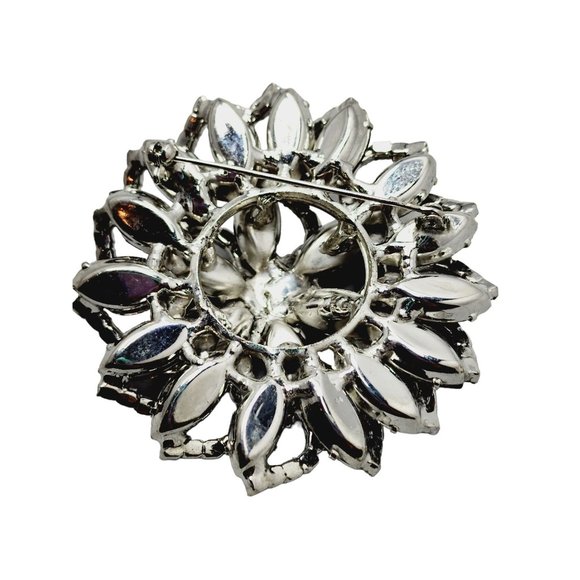 Spectacular Vintage Rhinestone Blingy Pinwheel Brooch (A1353) - Picture 4 of 6